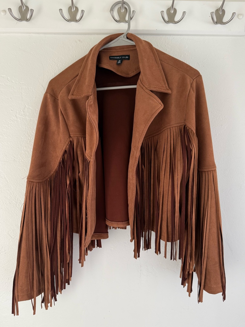 Windsor Brown Suede Fringe Jacket